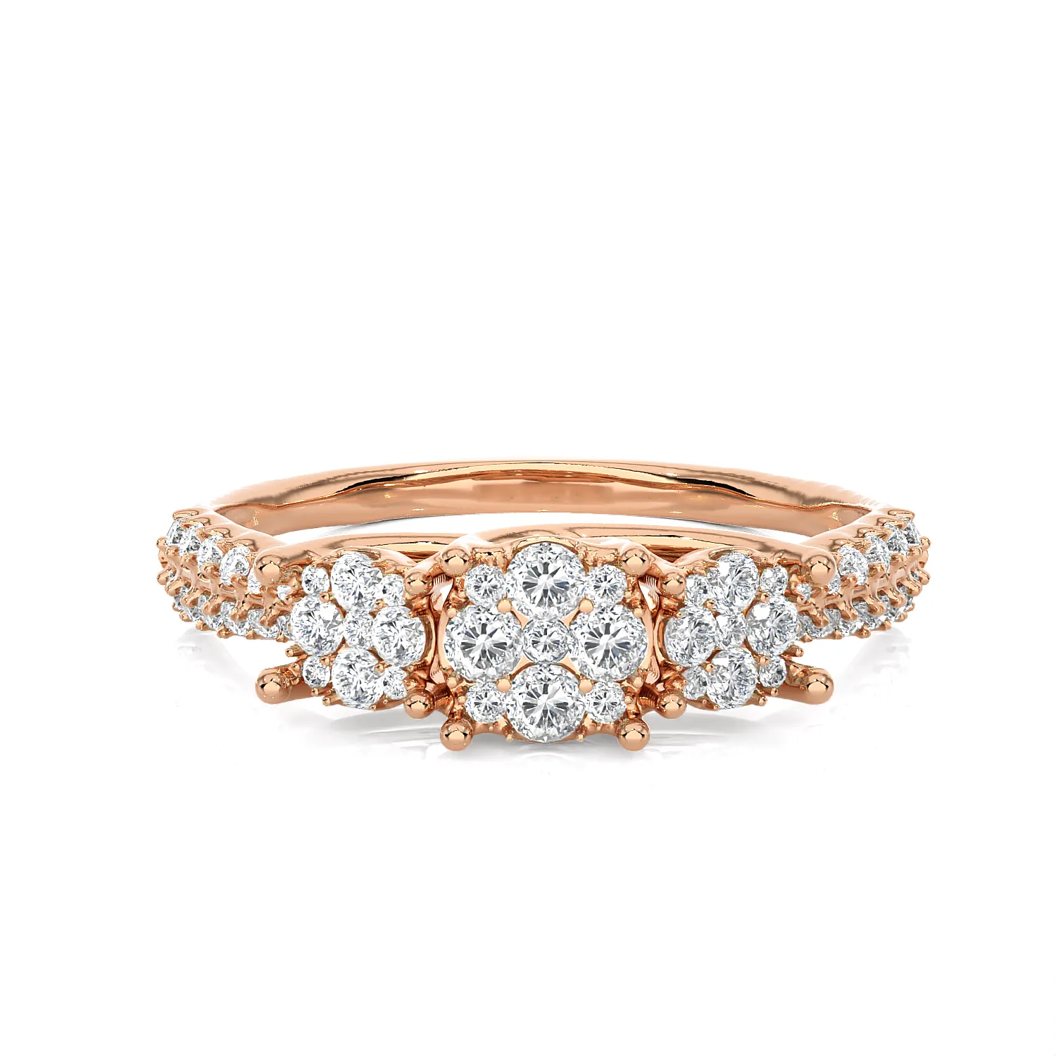 1/2 ctw Round Three Stone Lab Grown Diamond Ring