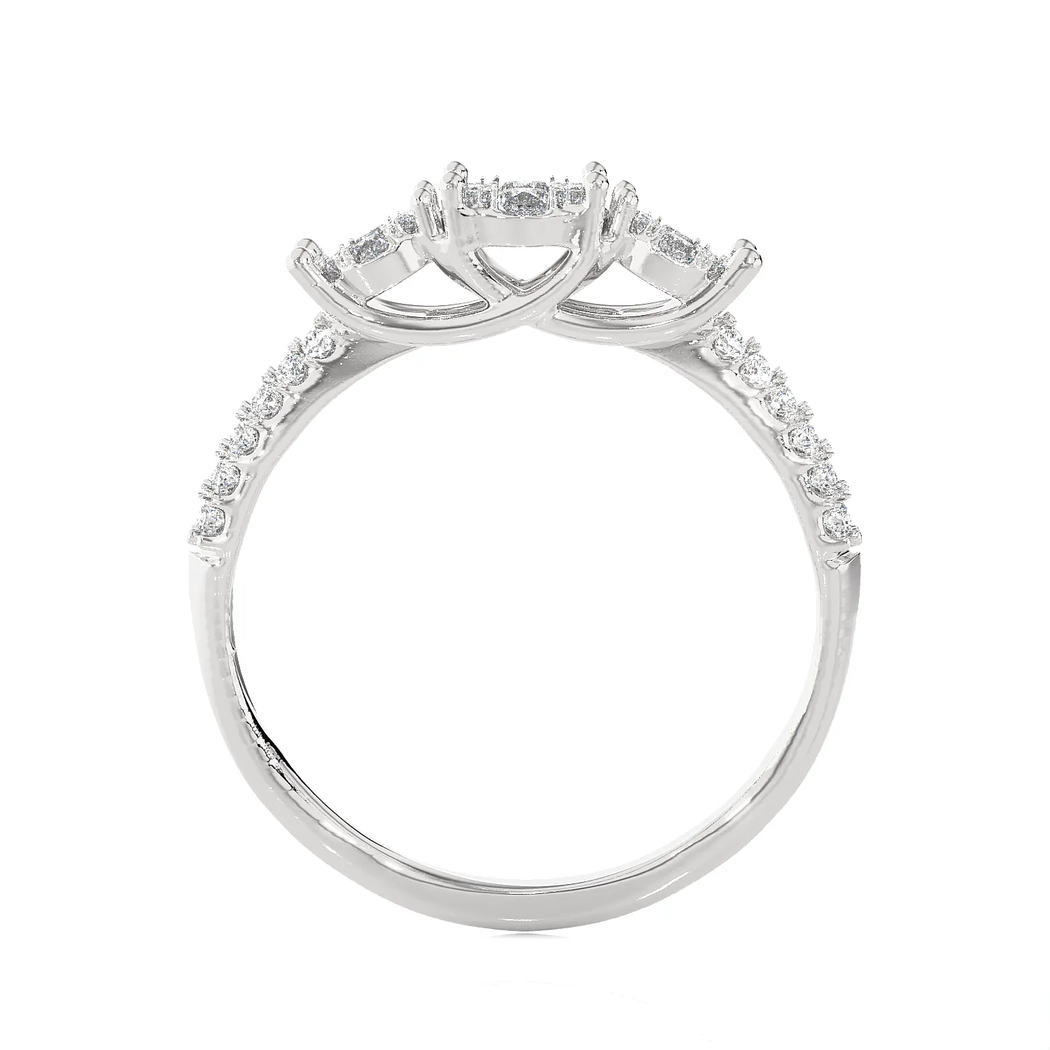 1/2 ctw Round Three Stone Lab Grown Diamond Ring