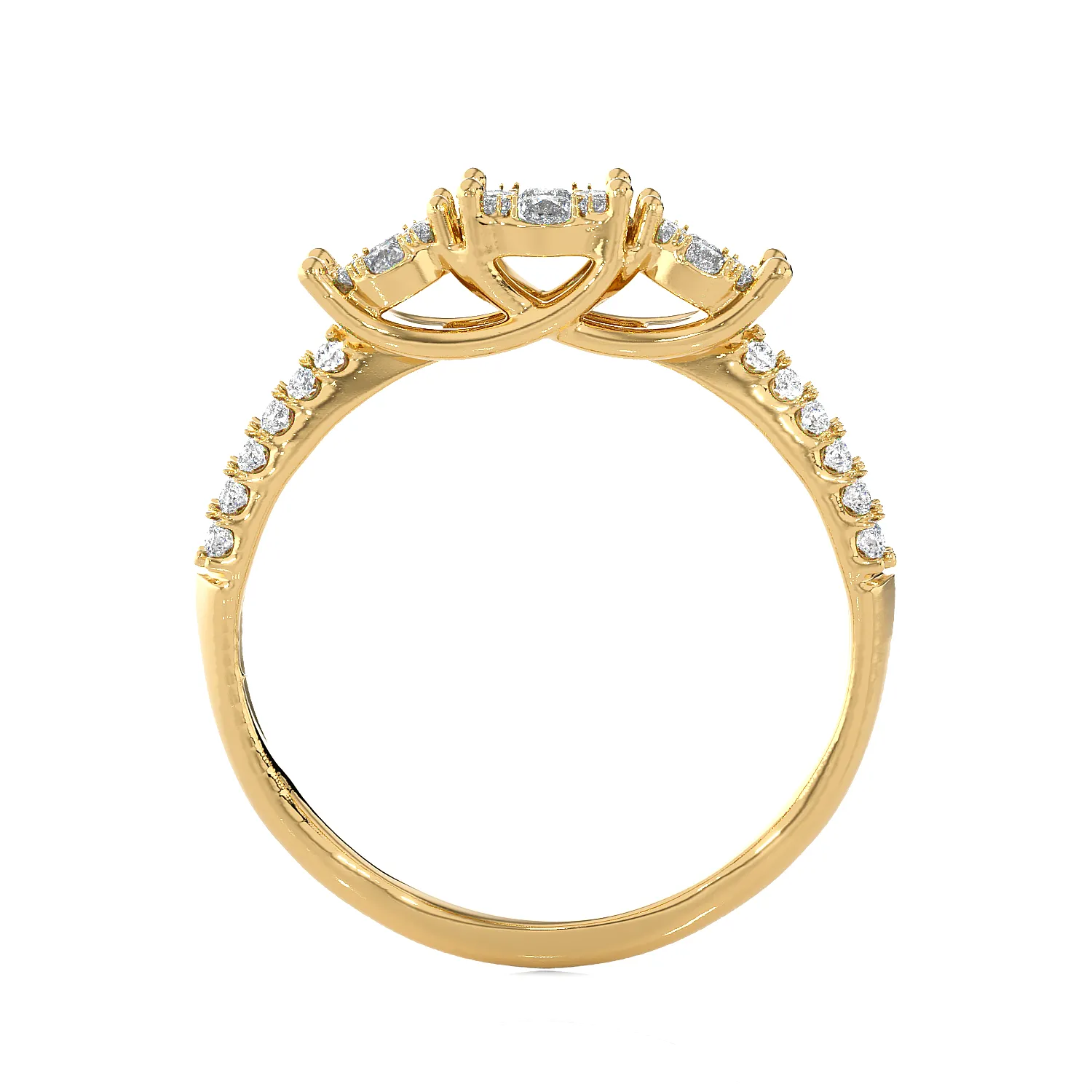 1/2 ctw Round Three Stone Lab Grown Diamond Ring