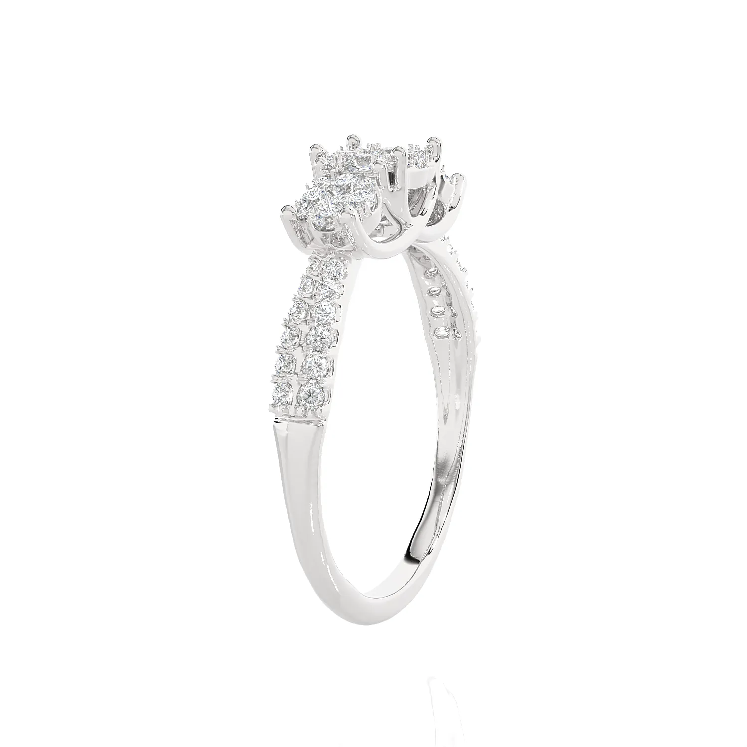 1/2 ctw Round Three Stone Lab Grown Diamond Ring