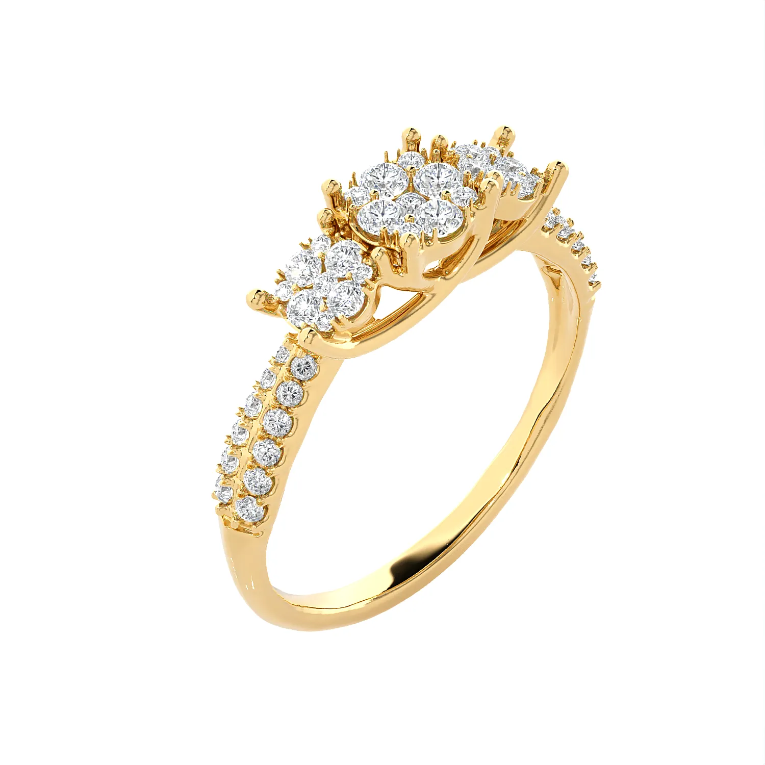 1/2 ctw Round Three Stone Lab Grown Diamond Ring