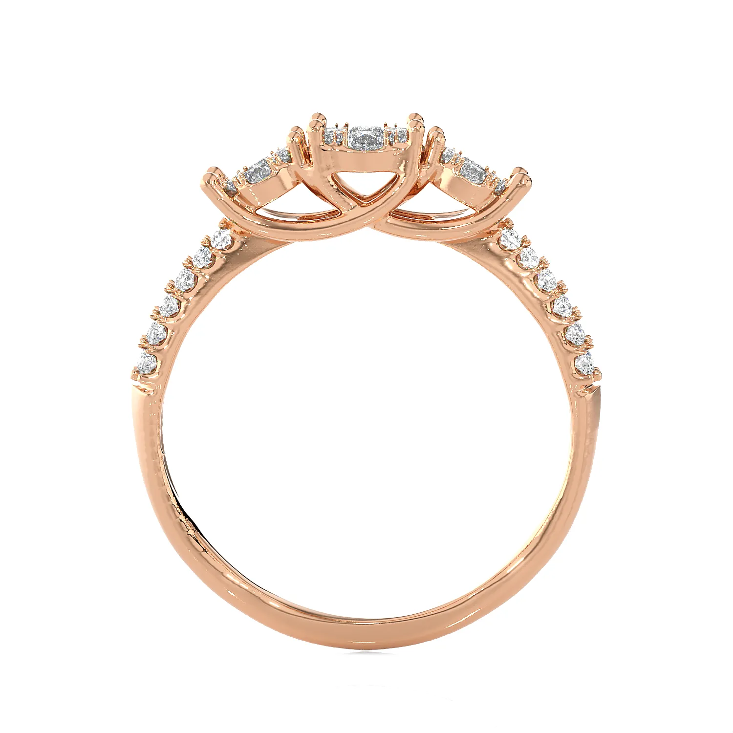 1/2 ctw Round Three Stone Lab Grown Diamond Ring