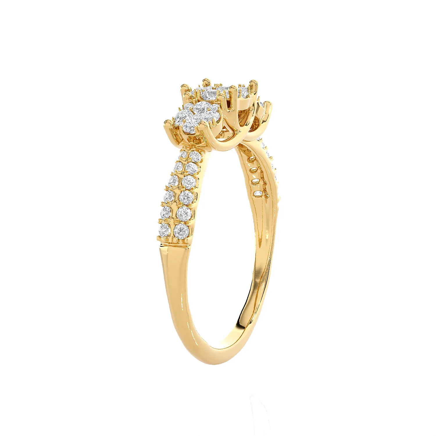 1/2 ctw Round Three Stone Lab Grown Diamond Ring