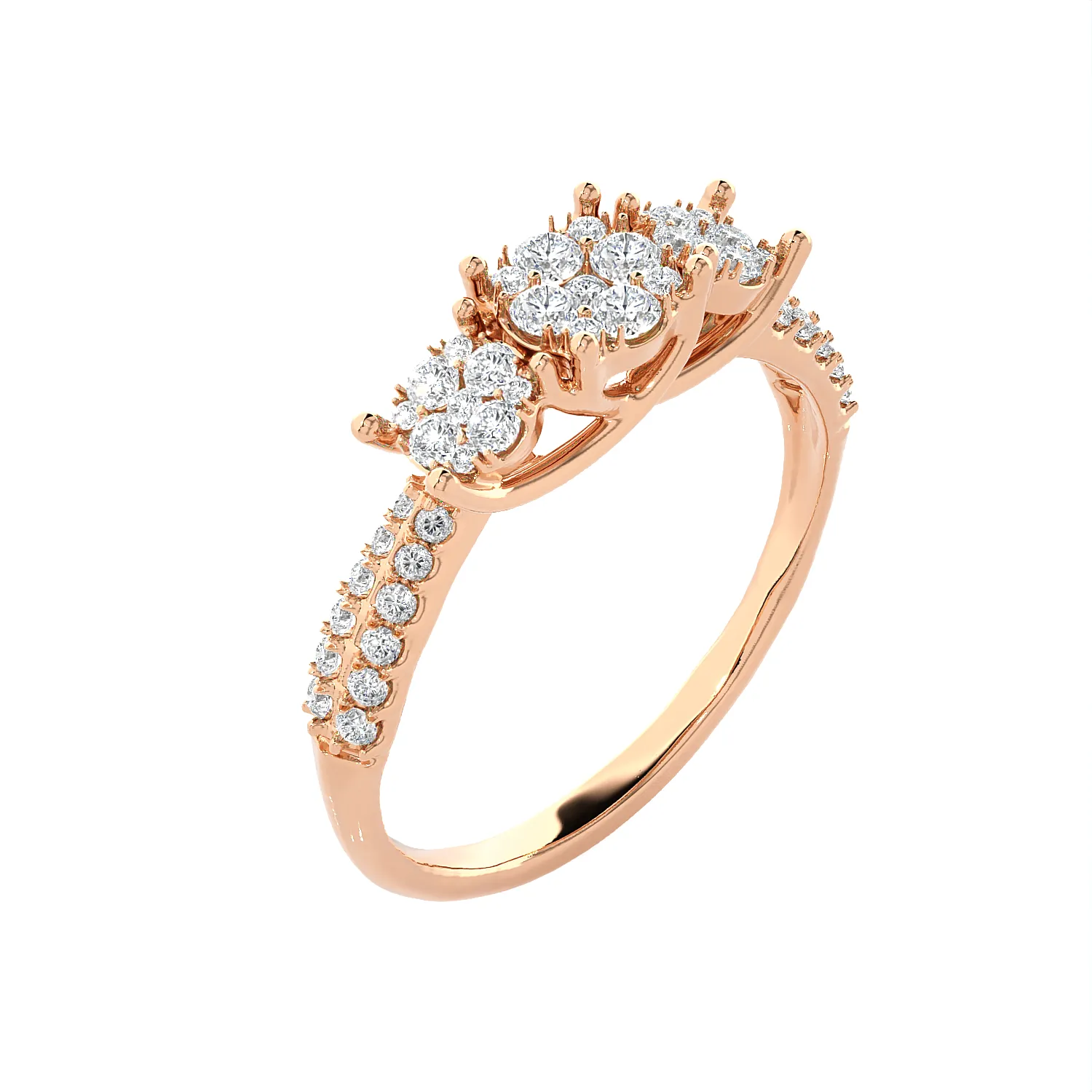 1/2 ctw Round Three Stone Lab Grown Diamond Ring