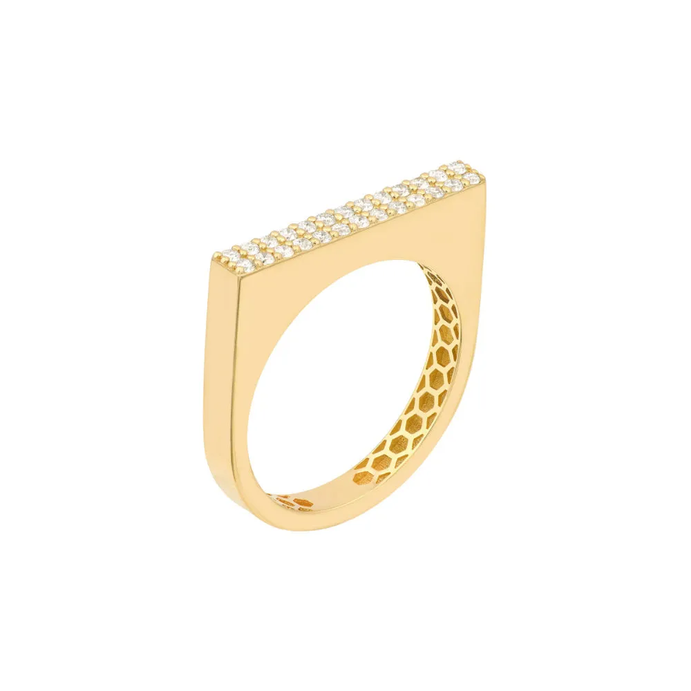 14k Diamond Bar Ring