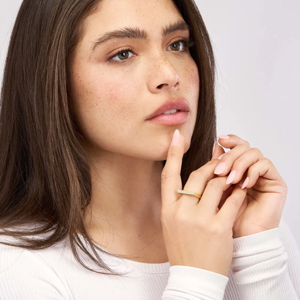 14k Diamond Bar Ring