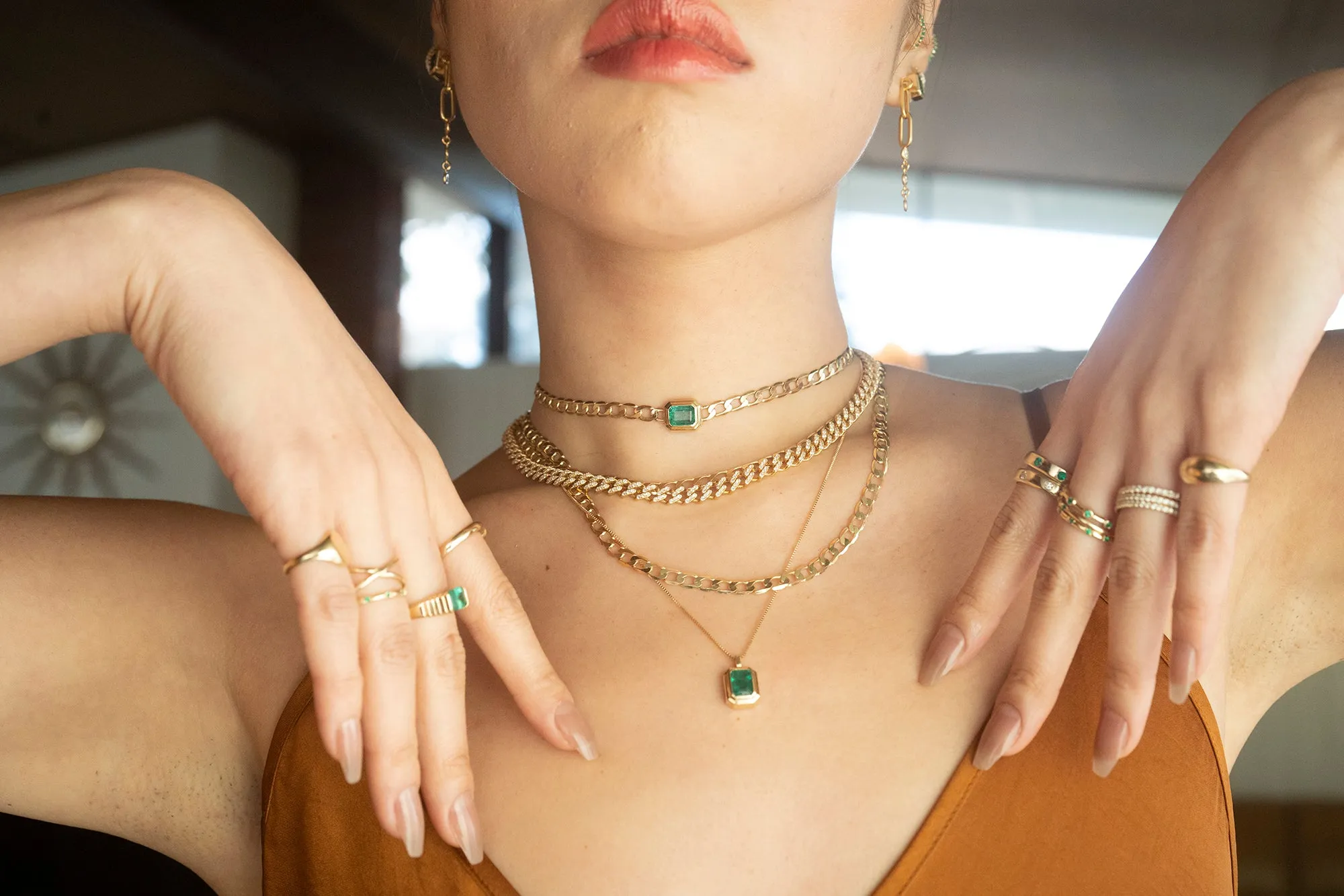 14k Emerald Leo Ring