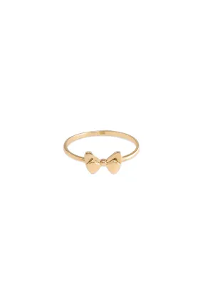 14K Solid Gold Ribbon Stackable Dainty Ring