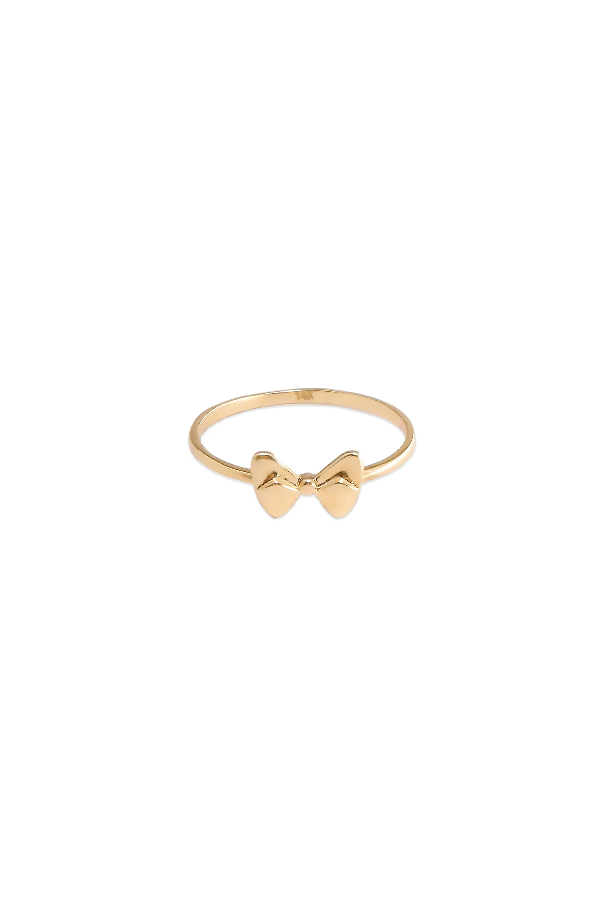 14K Solid Gold Ribbon Stackable Dainty Ring