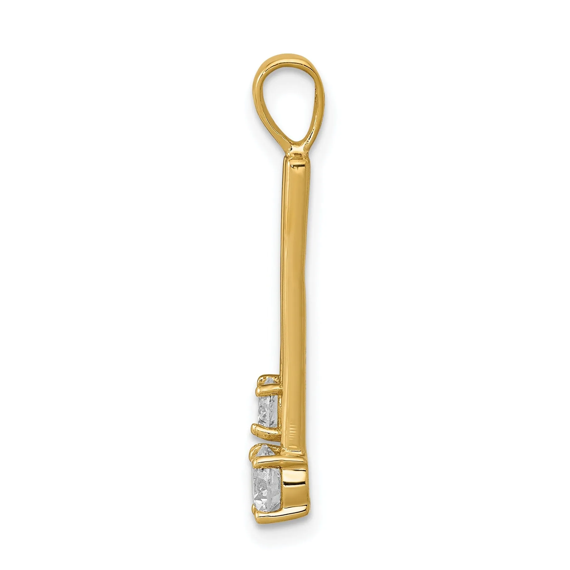 14k Yellow Gold Fancy Diamond Pendant