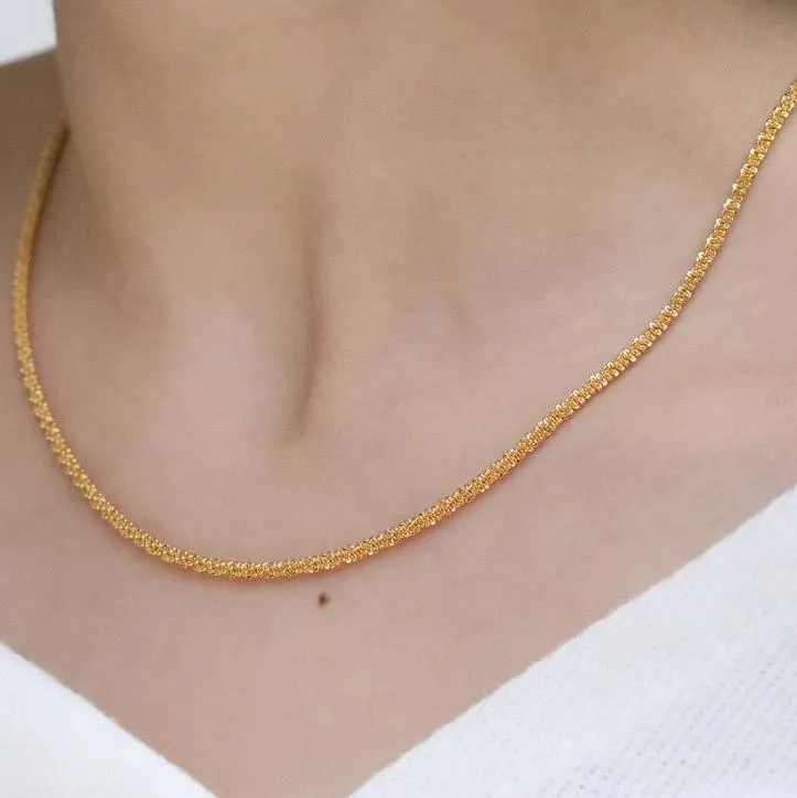 18K Gold-Filled Glitter Rope Chain Necklace