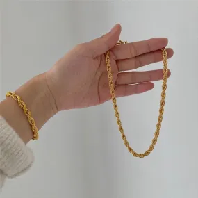 18K Gold-Filled Twisted Rope Necklace