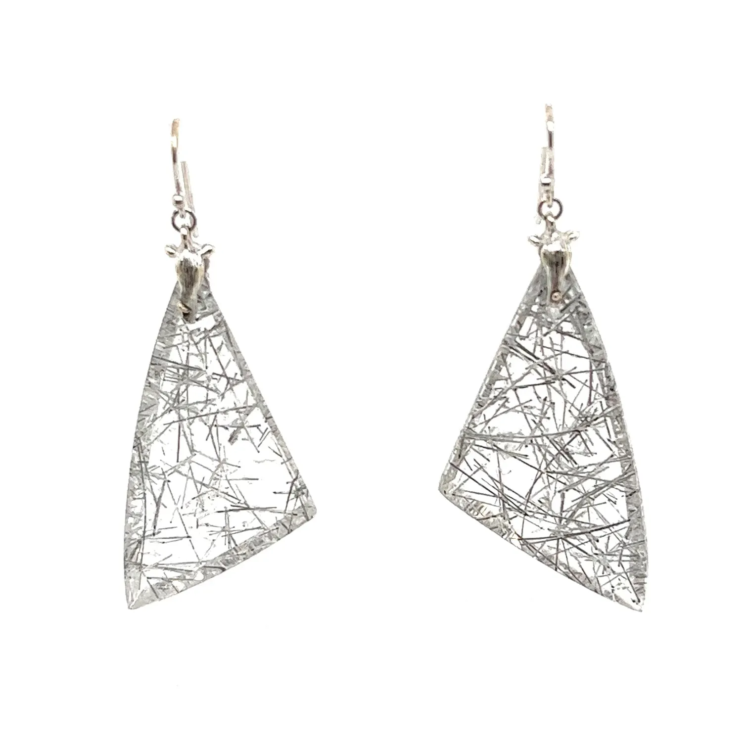 18kt White Gold Chandelier Mutilated Quartz