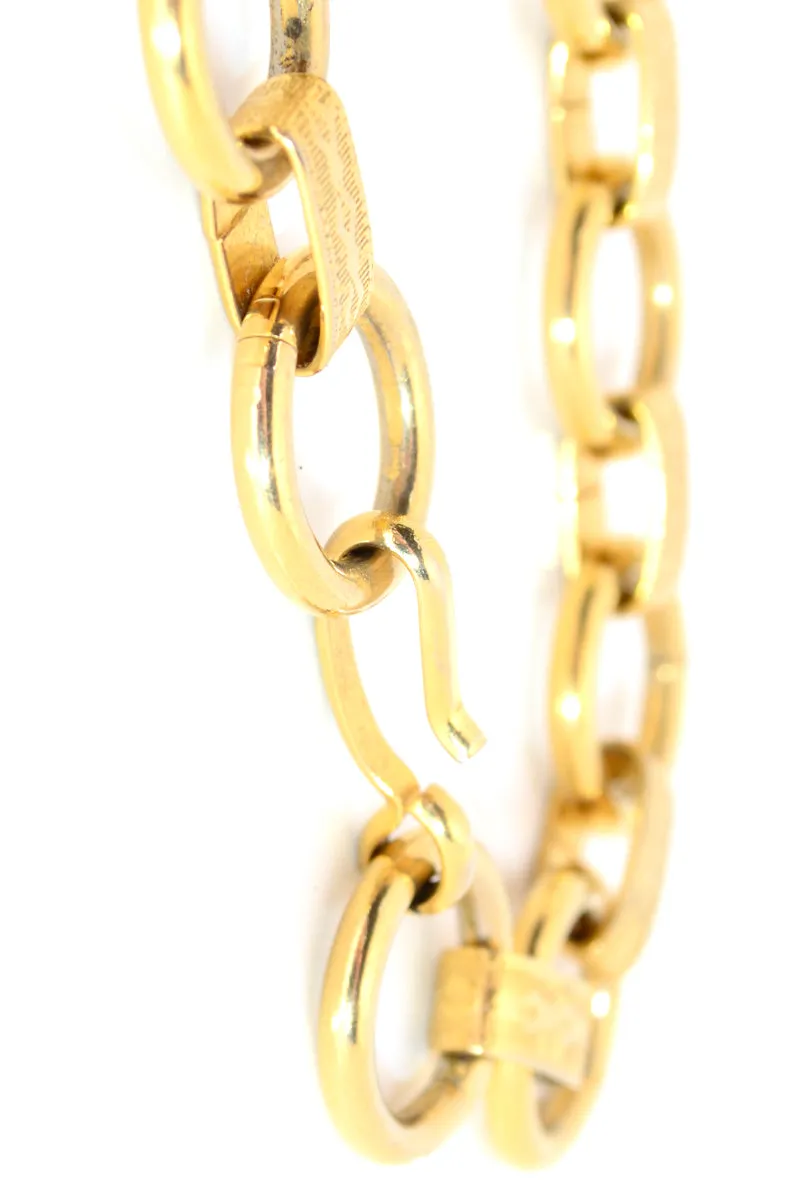 1980s Ribbed Gold Metal Extra Large Statement Necklace
