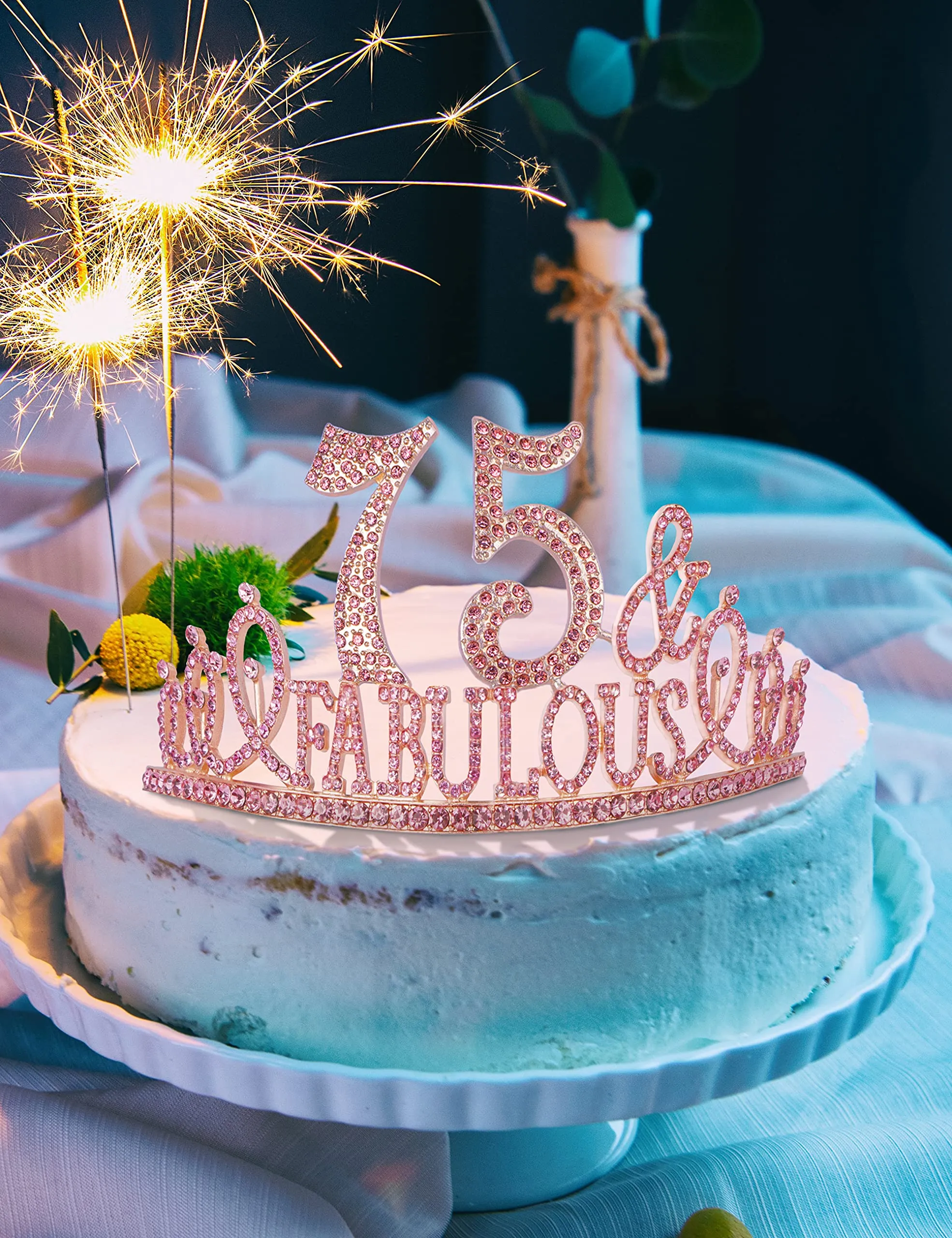 75th Birthday Gifts for Women,75th Birthday Tiara and Sash Pink,75th Birthday Decorations