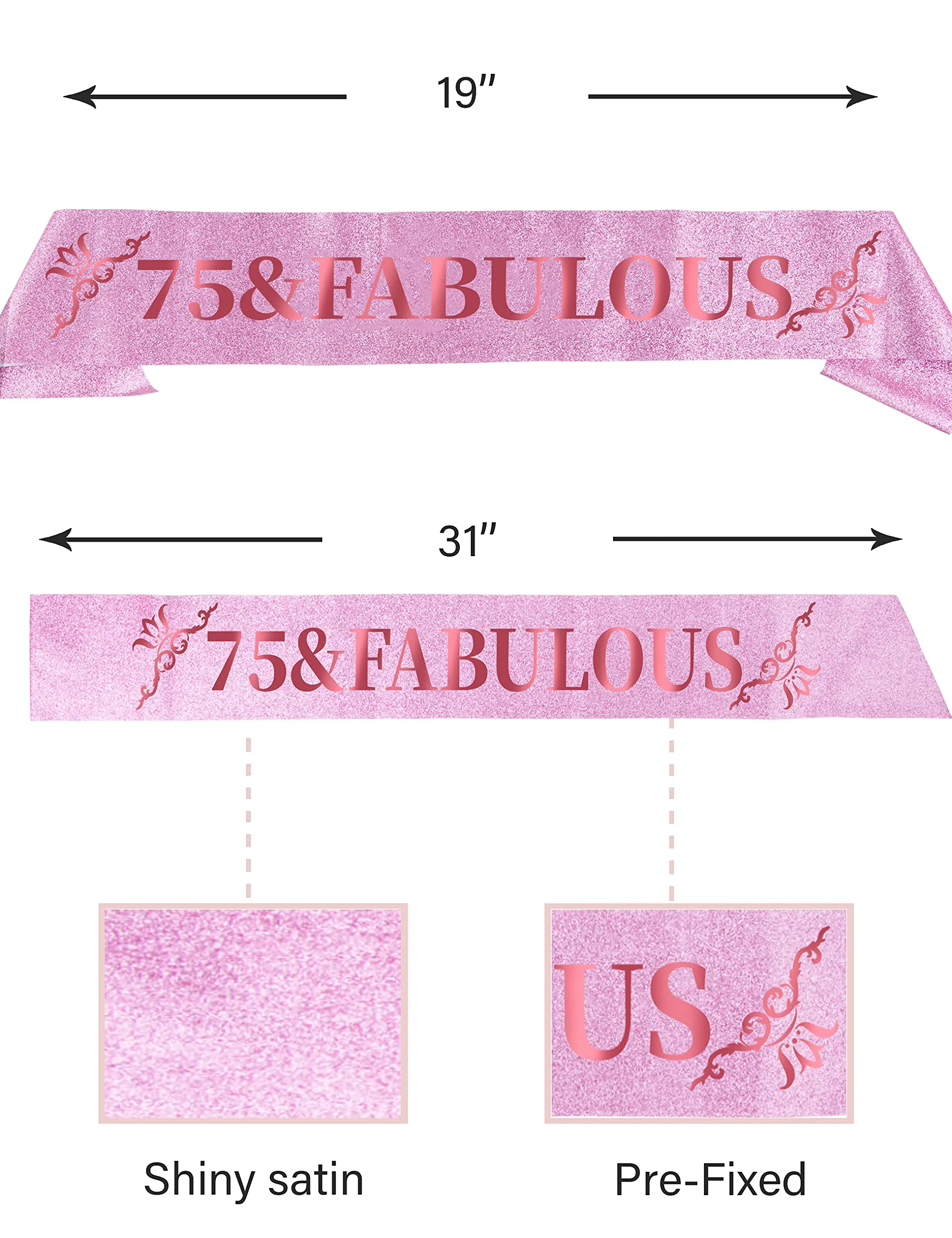 75th Birthday Gifts for Women,75th Birthday Tiara and Sash Pink,75th Birthday Decorations