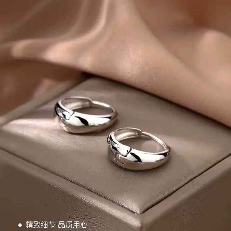 925 Silver Polished Hoop Earrings