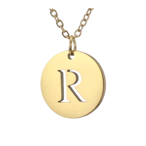 Alphabet Necklace Gold Plated - Letter R