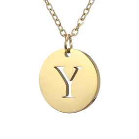 Alphabet Necklace Gold Plated - Letter Y