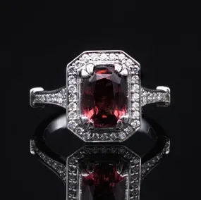 Art Deco Emerald Cut Engagement Ring in White Gold