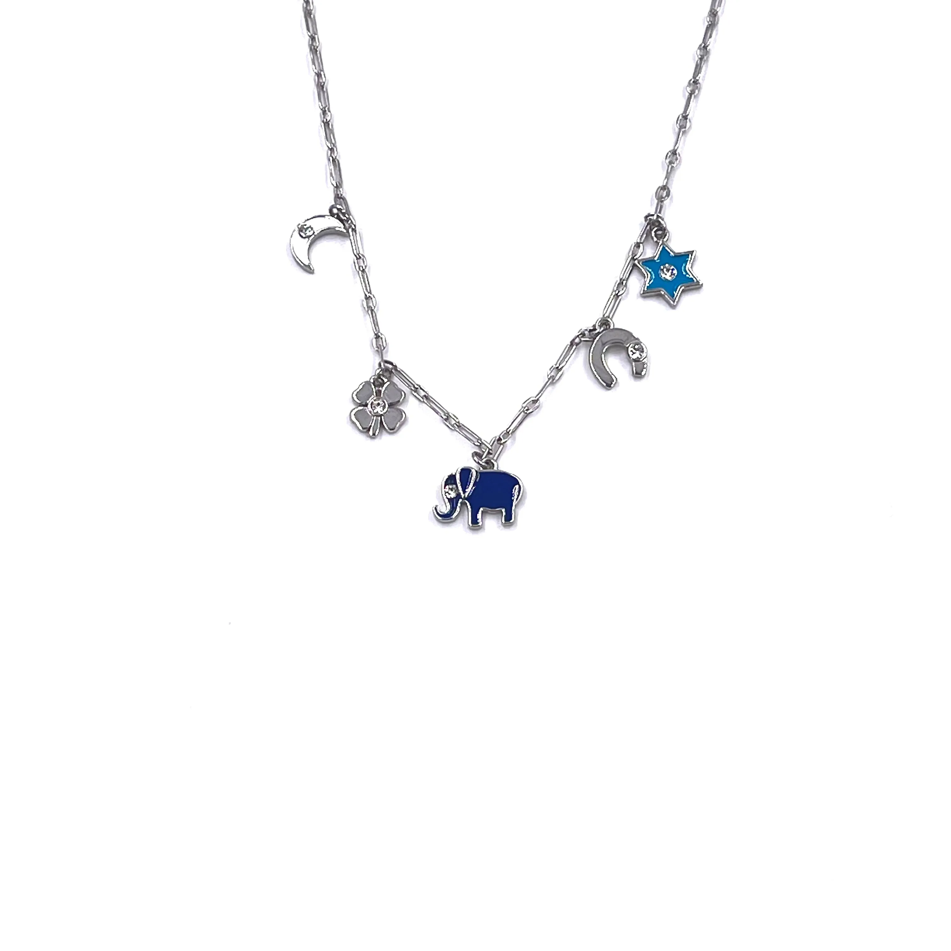 Ashley Gold Sterling Silver "Good Luck" Charm Necklace
