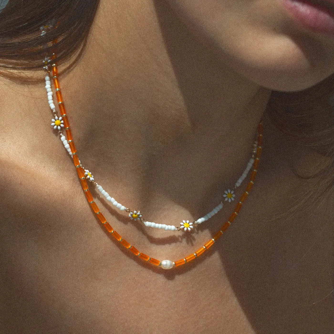 Astrid - Flower Daisy Enamel Necklace