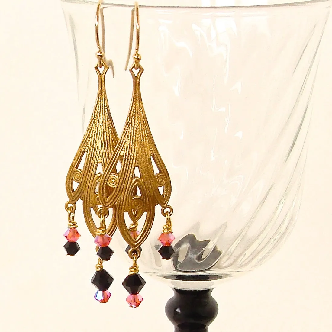 Ava: Art Deco Chandelier Earrings