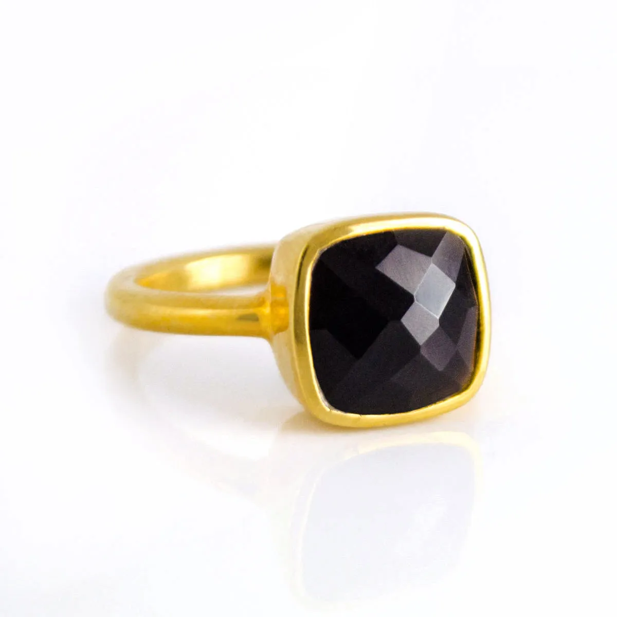 Black Onyx Cushion Ring
