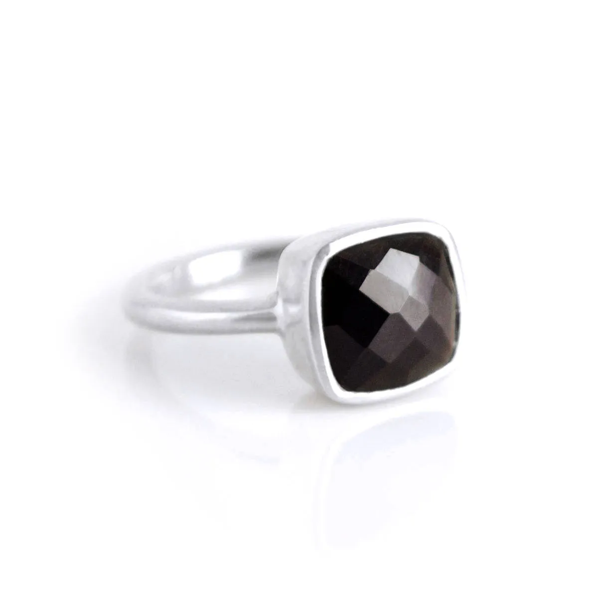 Black Onyx Cushion Ring