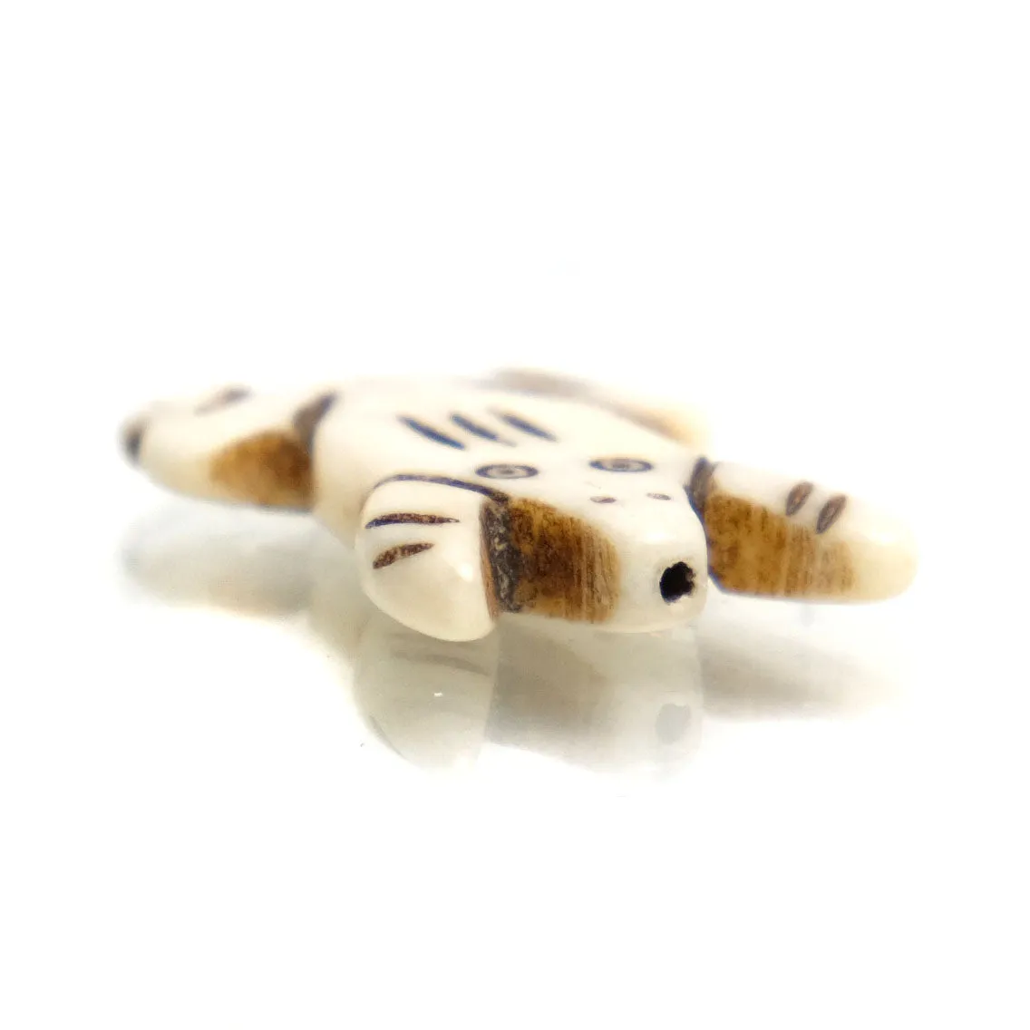 Carved Bone Pendant Bead, Frog 2