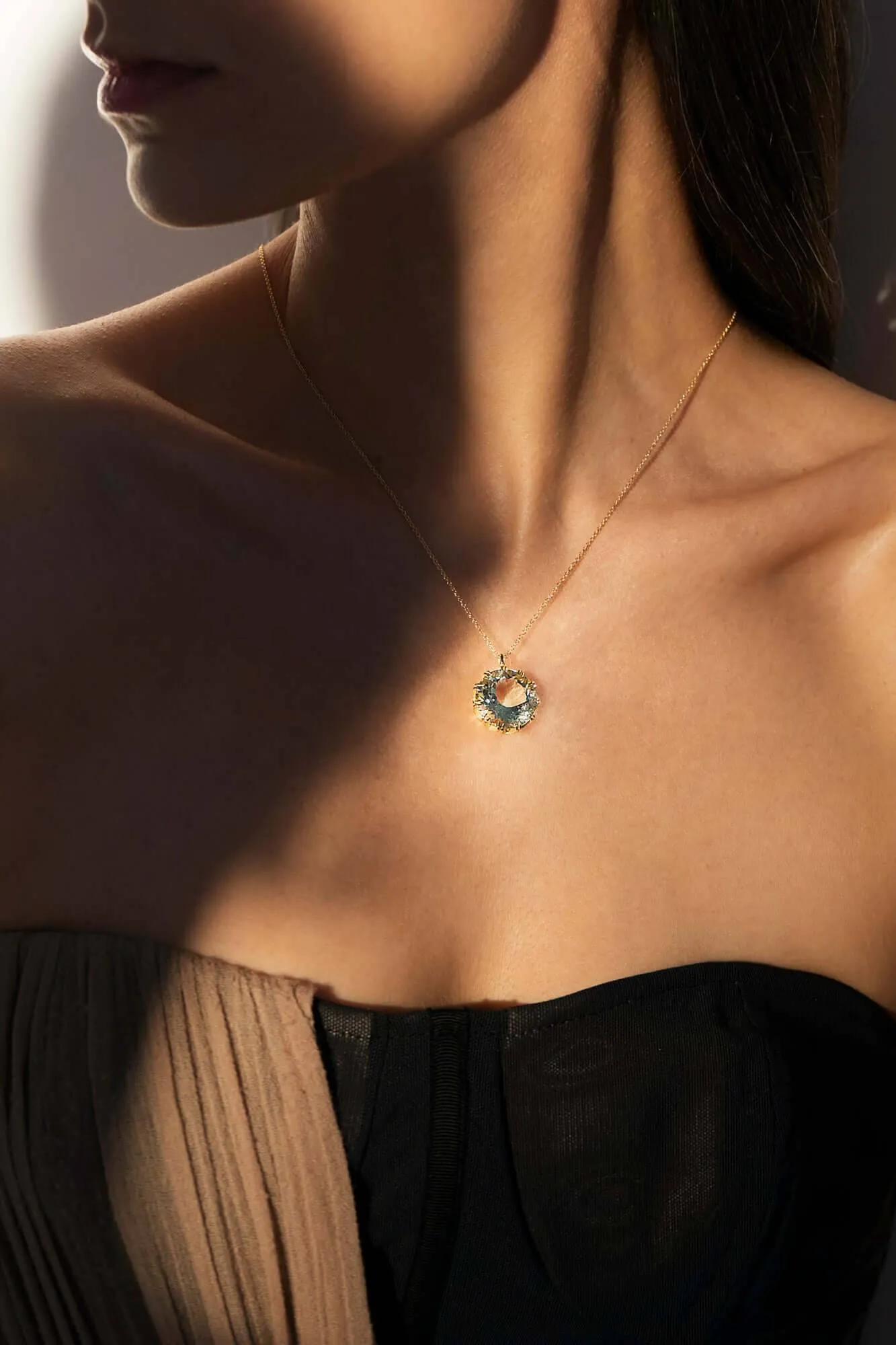 Crown Pendant Green Amethyst