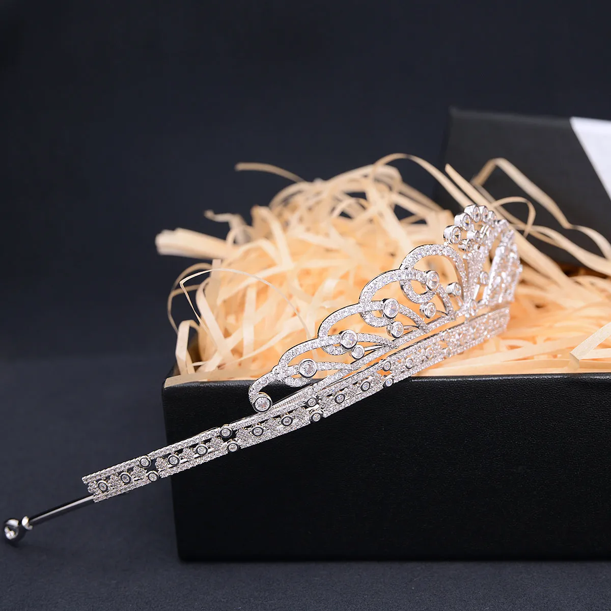 Cubic Zirconia Royal Tiara for Wedding,Crystal Bride Tiaras for Women CH10394