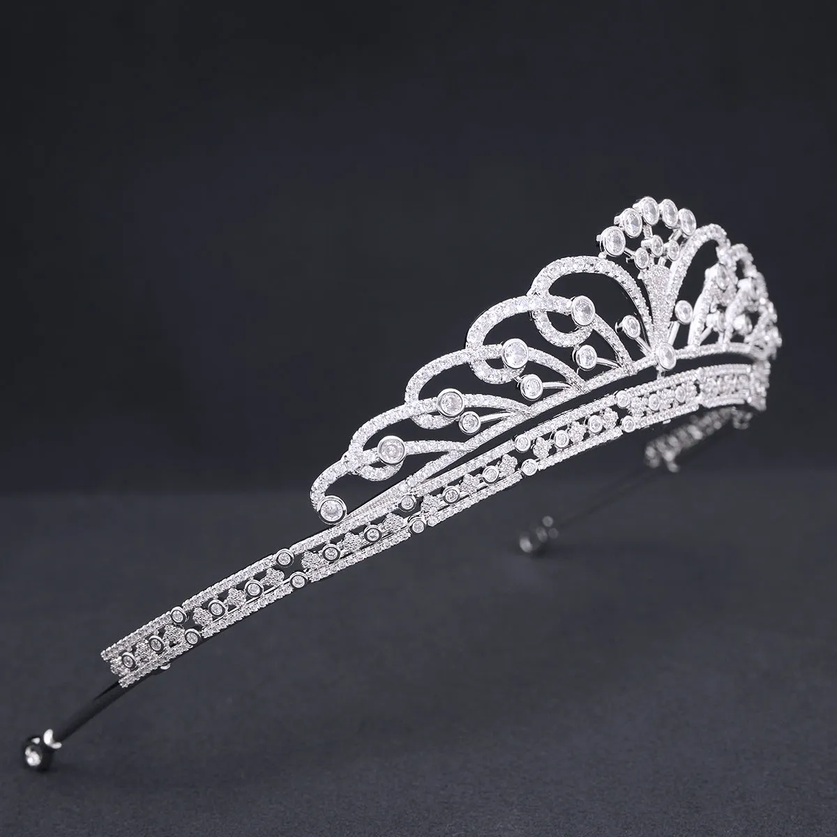 Cubic Zirconia Royal Tiara for Wedding,Crystal Bride Tiaras for Women CH10394