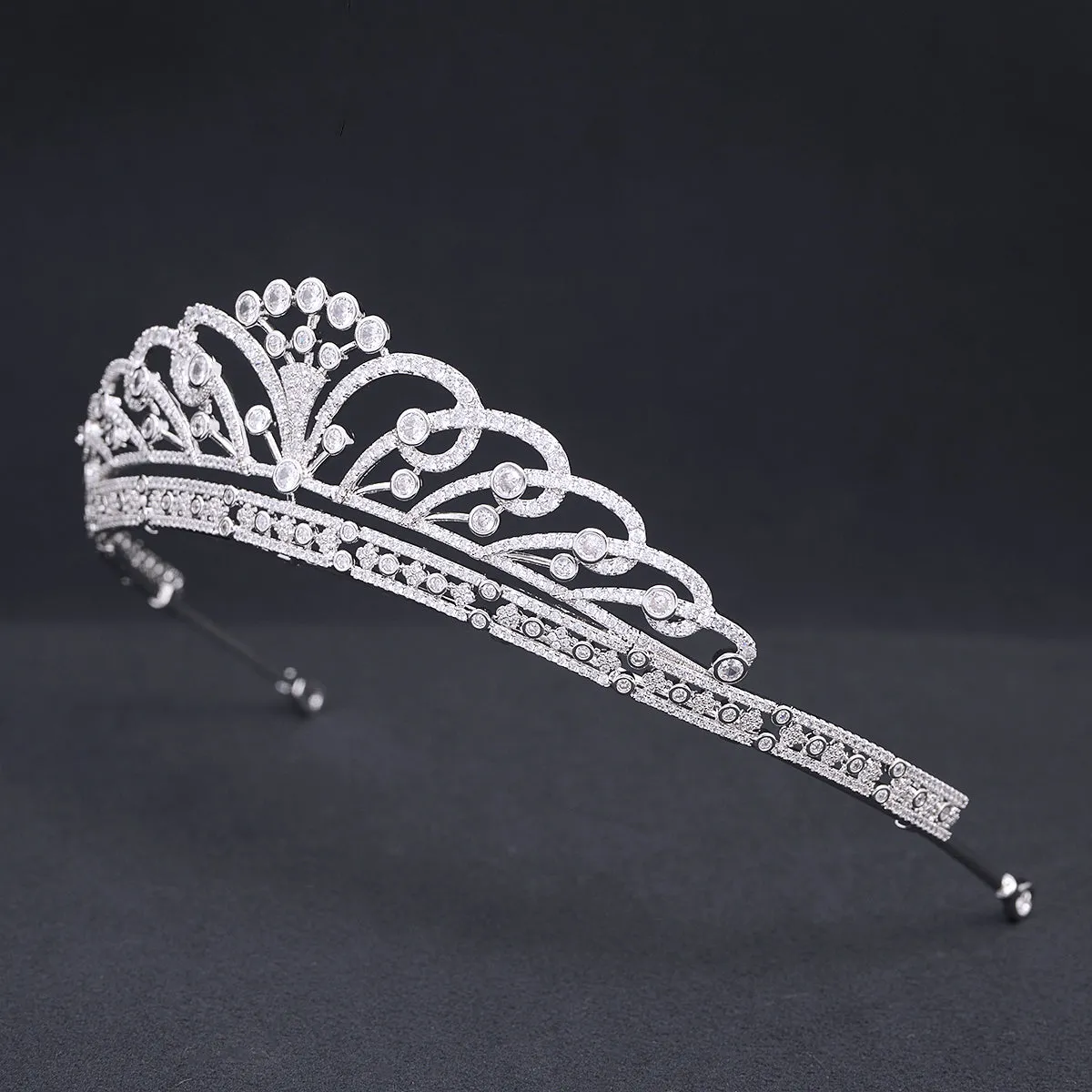 Cubic Zirconia Royal Tiara for Wedding,Crystal Bride Tiaras for Women CH10394