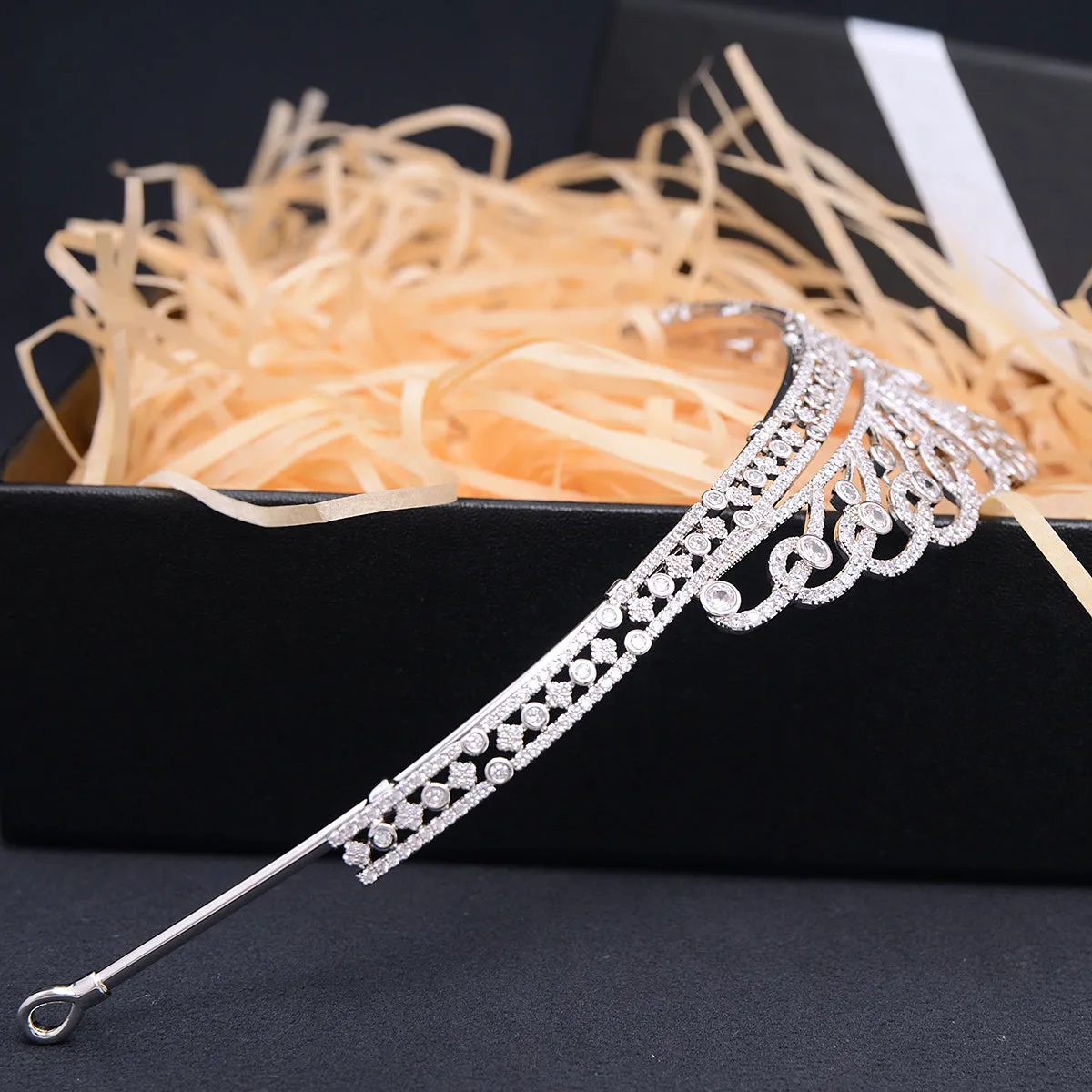 Cubic Zirconia Royal Tiara for Wedding,Crystal Bride Tiaras for Women CH10394