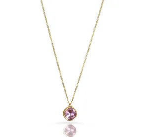 DESIREE PINK AMETHYST BIRTHSTONE PENDANT NECKLACE - FEBRUARY