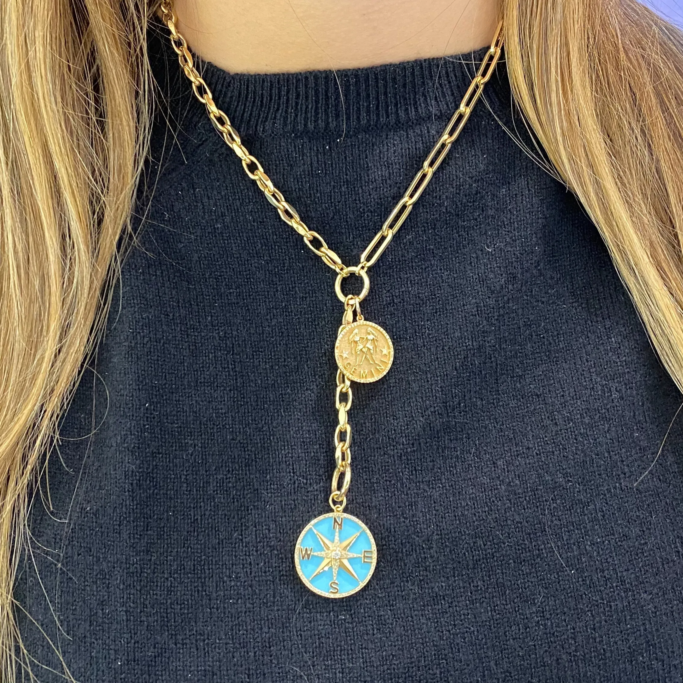 Diamond Zodiac Pendant - Gemini