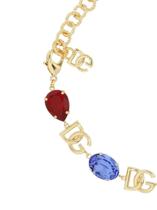 Dolce&amp;Gabbana   DG logo crystal collar necklace 