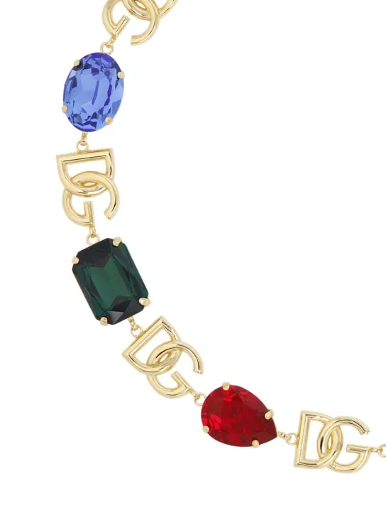 Dolce&amp;Gabbana   DG logo crystal collar necklace 