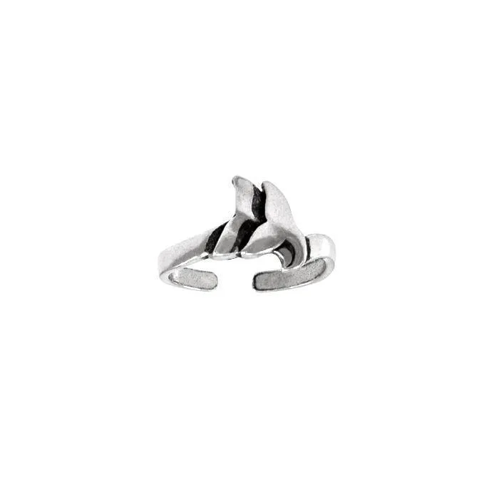 Double Whale Silver Wrap Toe Ring TTR091