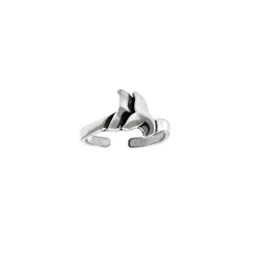 Double Whale Silver Wrap Toe Ring TTR091