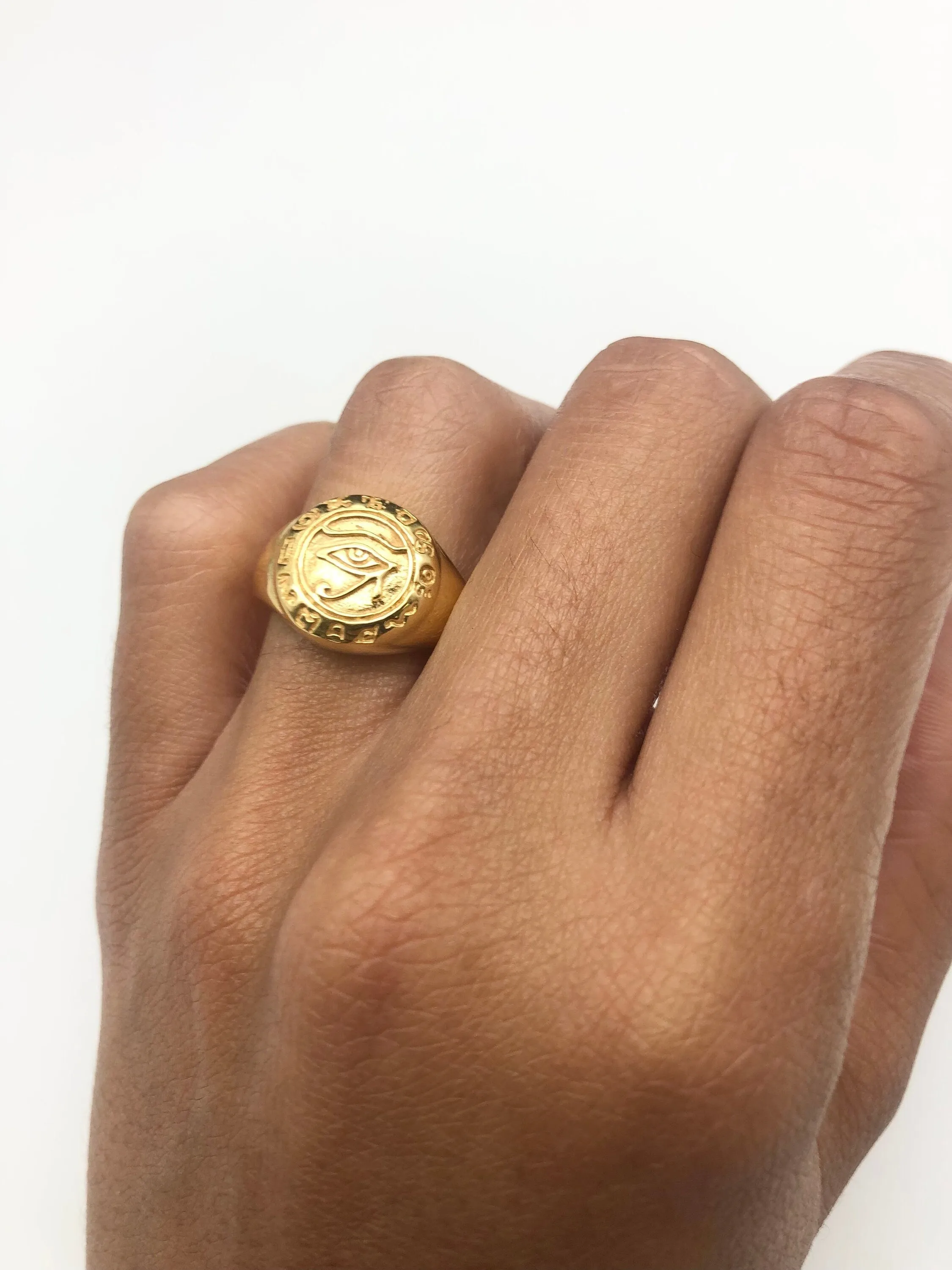 Egyptian Eye Ring - Gold Egyptian Ring, Ancient Gold Ring