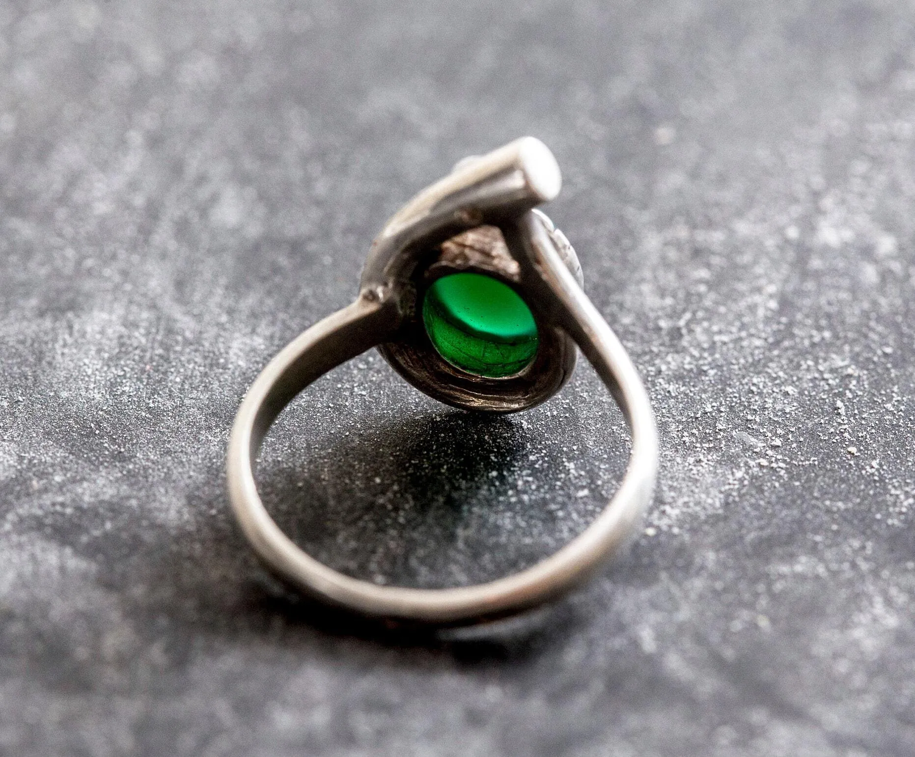 Emerald Teardrop Ring - Two Stone Ring - Statement Emerald Ring
