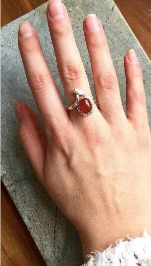 Emerald Teardrop Ring - Two Stone Ring - Statement Emerald Ring