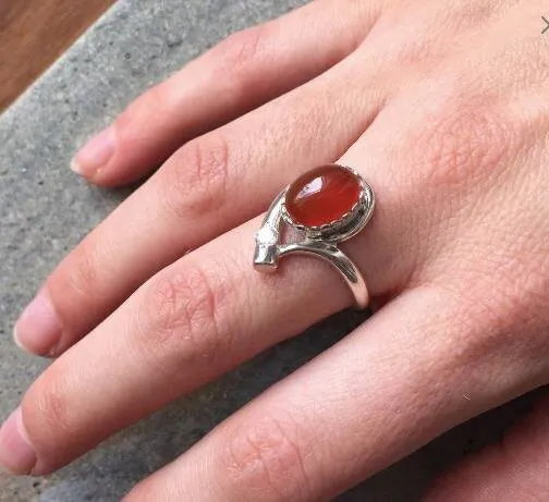 Emerald Teardrop Ring - Two Stone Ring - Statement Emerald Ring