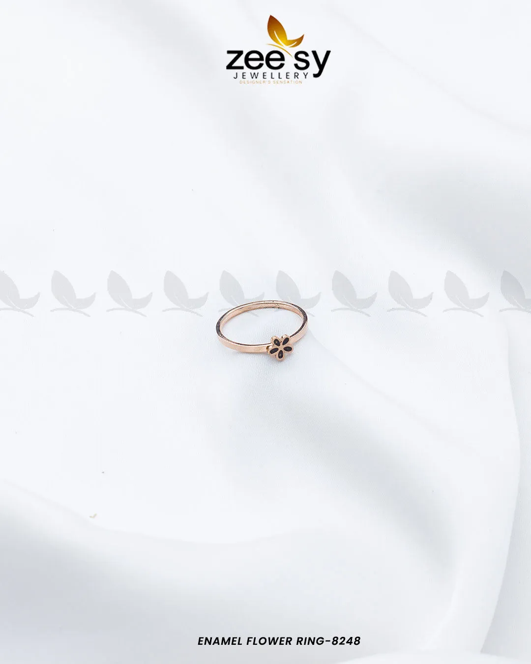 Enamel flower Ring-8248