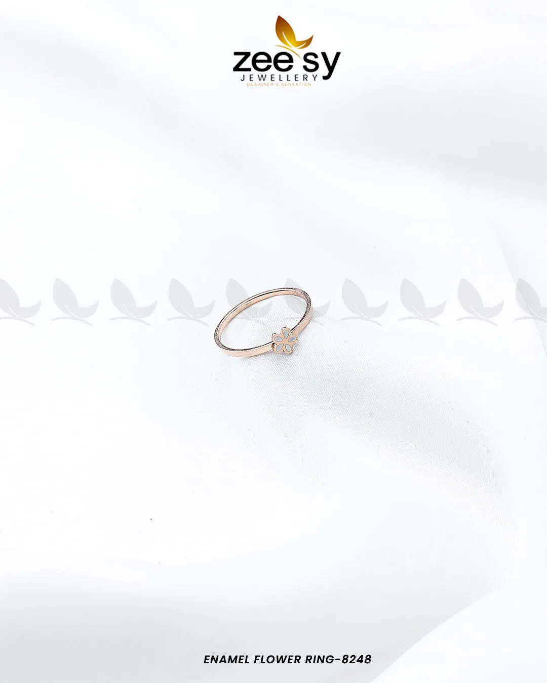 Enamel flower Ring-8248