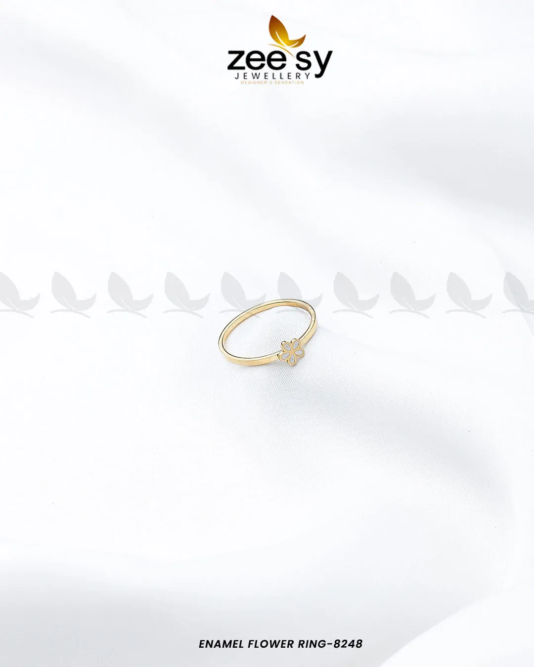 Enamel flower Ring-8248