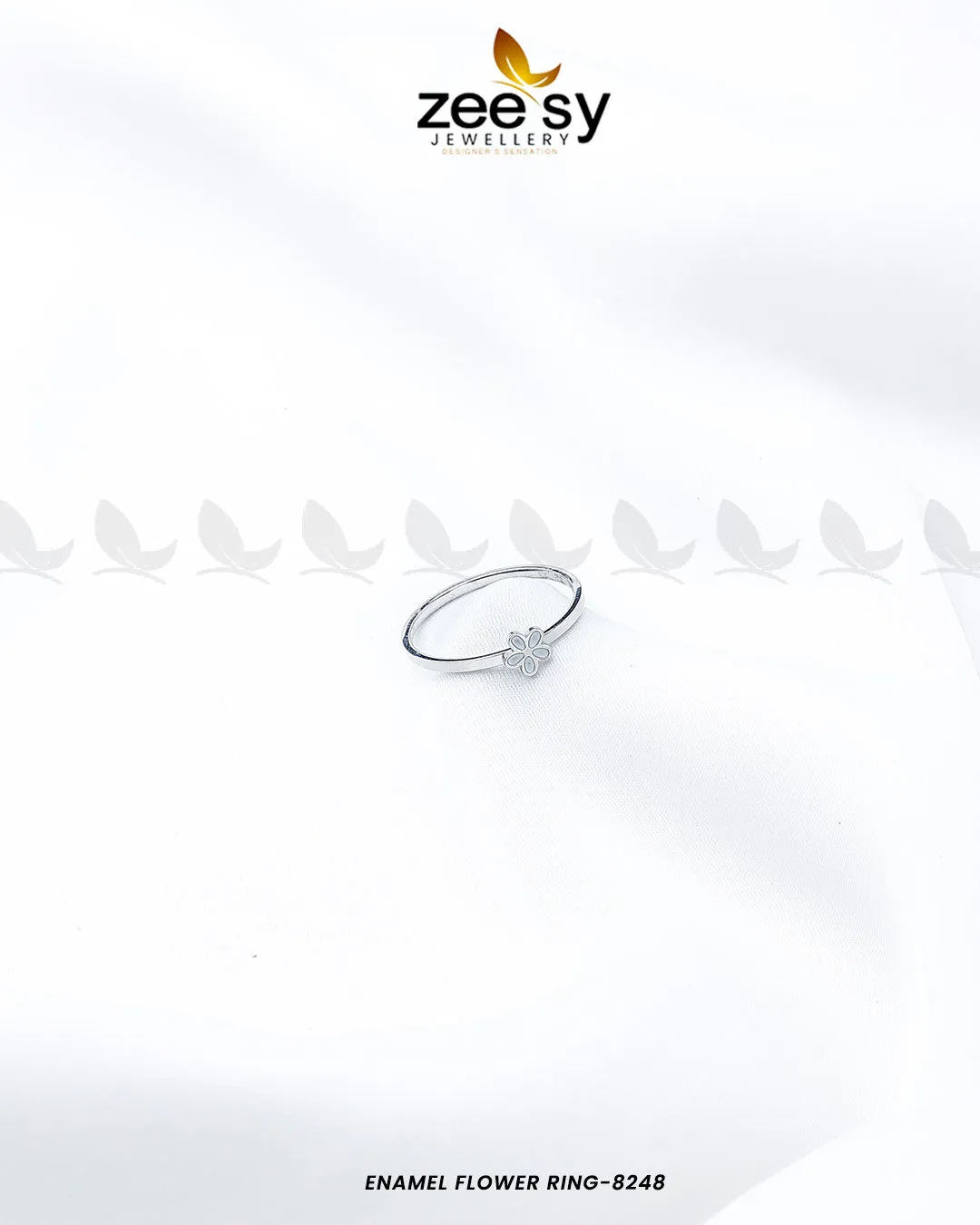 Enamel flower Ring-8248