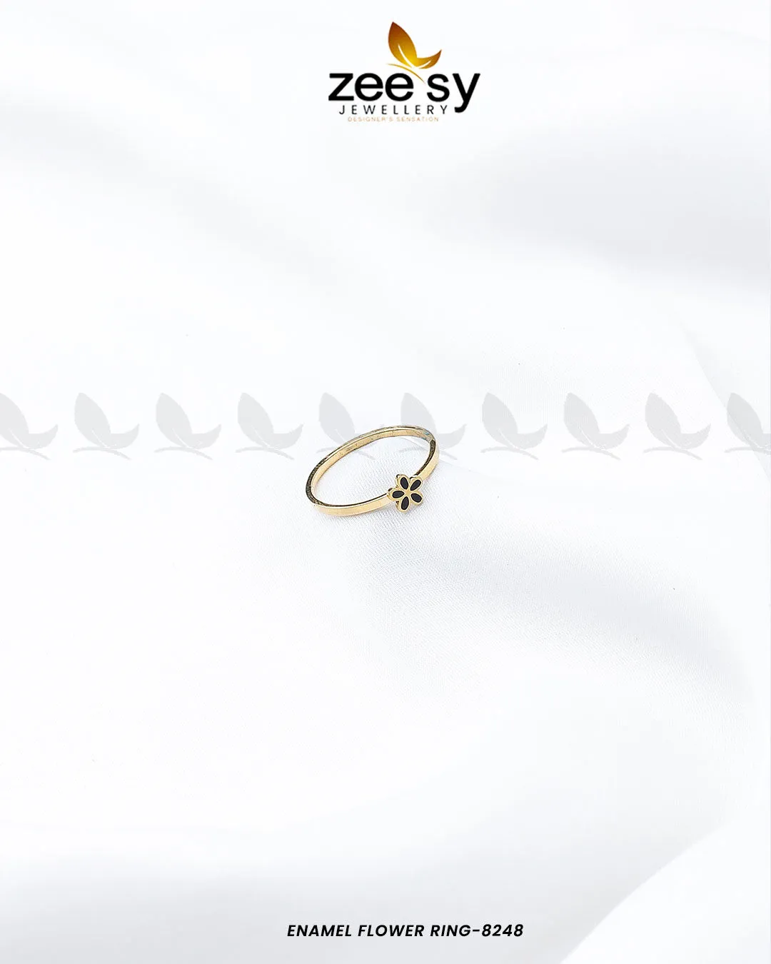 Enamel flower Ring-8248